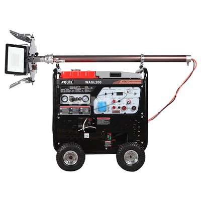 4 इन 1 इंजन चालित वेल्डर और जेनरेटर और एयर कम्प्रेशन और एलईडी लाइटिंग